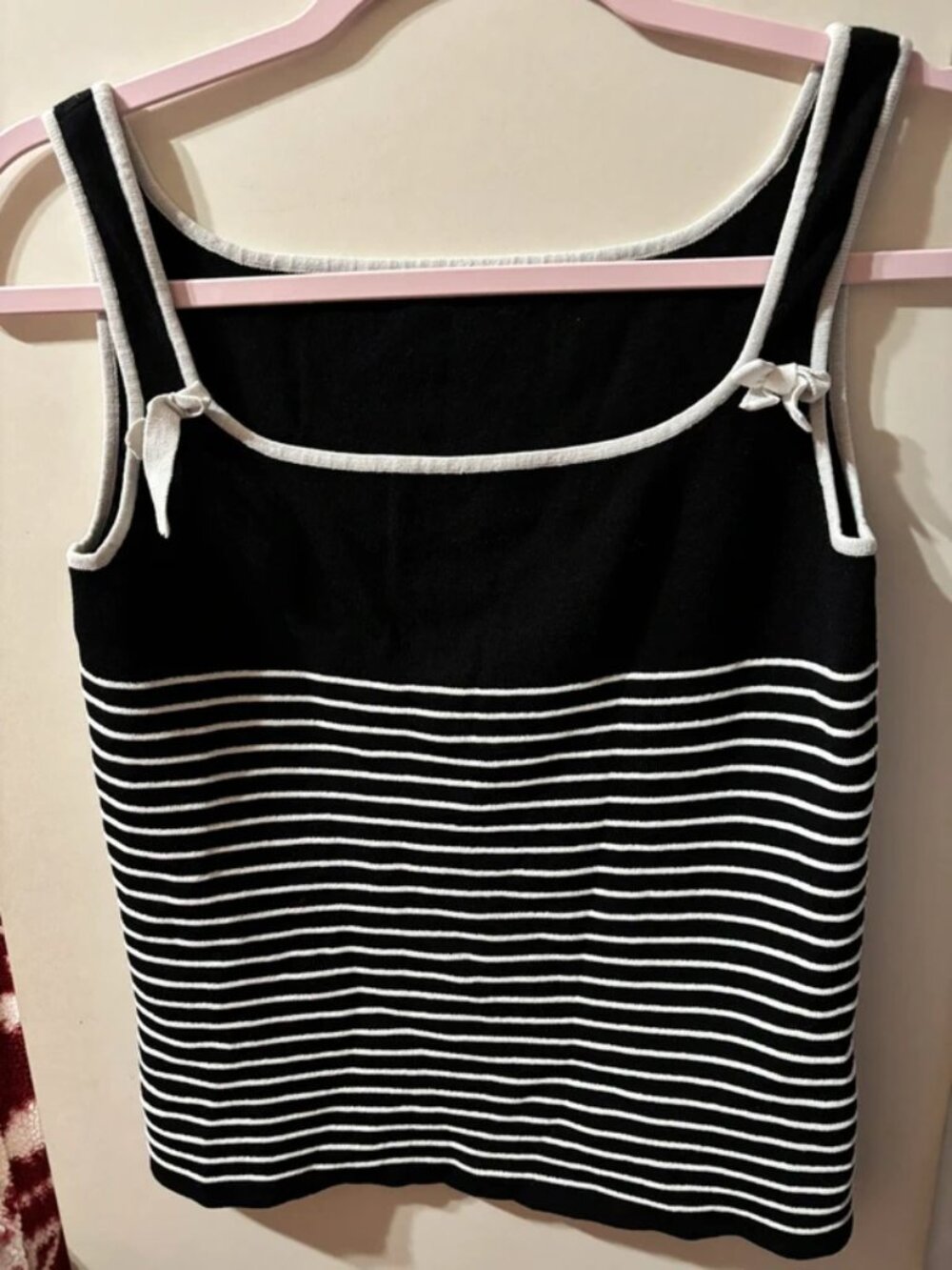 Women’s Black/White Striped Tank Top